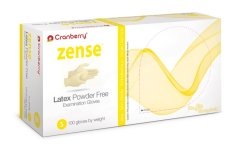 Cranberry Zense Latex vyšetřovací latexové rukavice S (6-7) bez pudru, 100ks