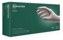 Mercator latexové púdrované vyšetrovacie rukavice M púdrované (7-8) biele, 100ks
