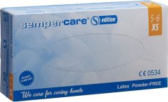 Sempercare latexové vyšetřovací rukavice XS, (bílé), 100ks