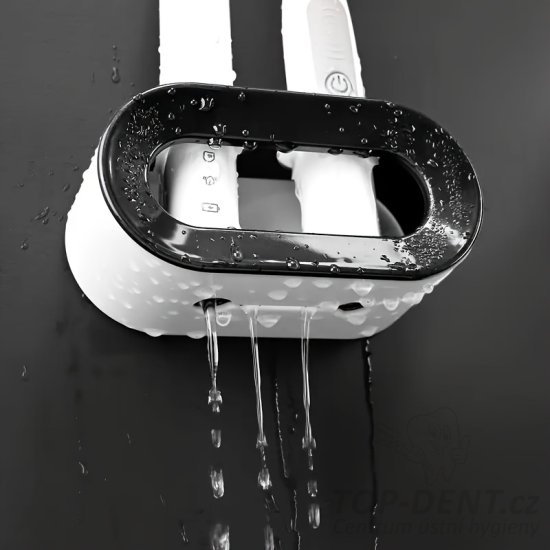Nástěnný držák na elektrické kartáčky, 1 ks (bílá+šedá)