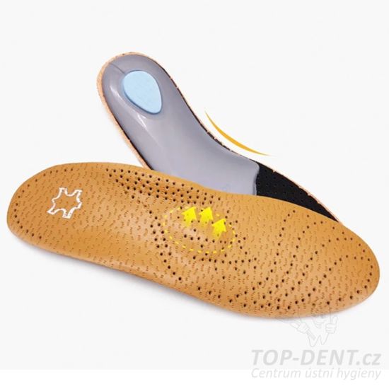 Kožené ortopedické vložky na podporu klenby, vel. 35-46