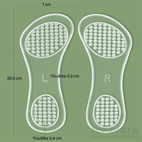 Protiskluzové vložky do bot, dámské - transparent, 2 ks