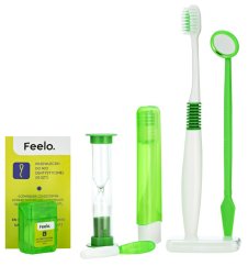 Feelo Ortho KIT set na čistenie s rovnátkami (zelený)