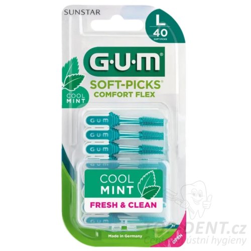 GUM Soft-Picks Comfort FLEX pogumované špáradlá MINT (large), 40 ks