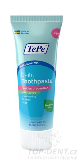TePe Daily zubní pasta s fluoridy (máta), 75 ml
