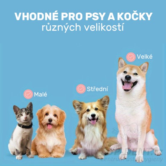 Zubní kartáček pes / kočka, prstový gumový (růžové pouzdro)