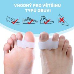 Gelový korektor s dvojitým kroužkem na palec (hallux), béžový, 2 ks