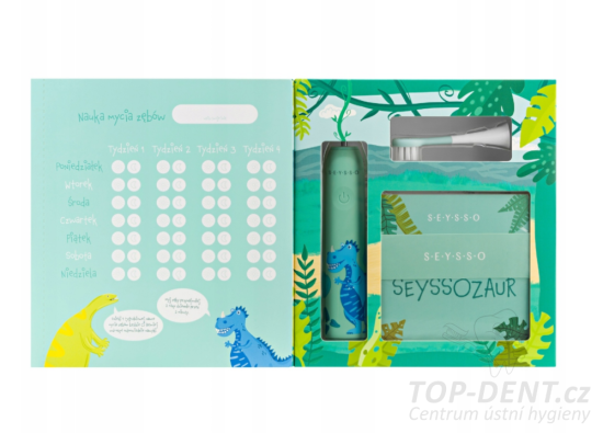 SEYSSO KIDS Dinosaur Coral sonický zubní kartáček od 3 let (modrý)