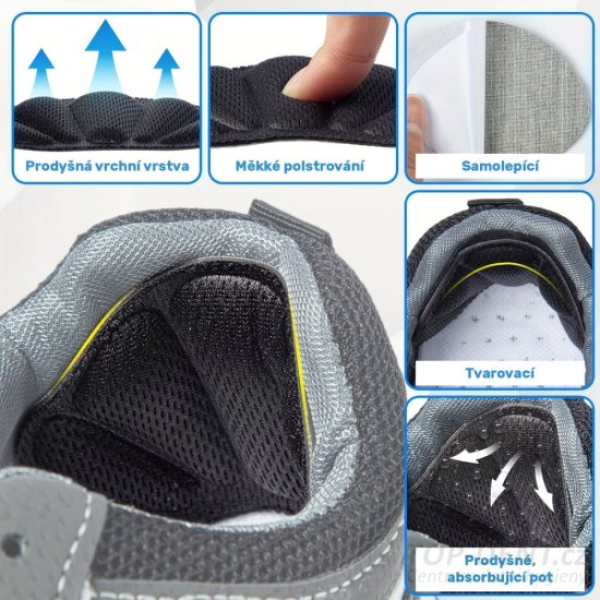 Výstelky do bot za patu - černé, 2 ks