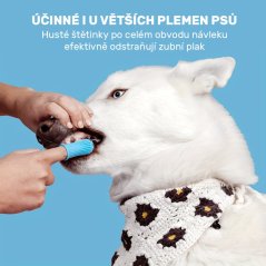 Zubná kefka pes / mačka, prstová gumová (farebná), bez púzdra