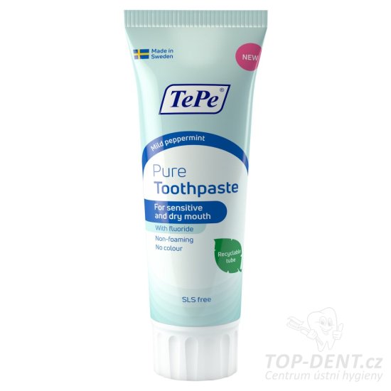TePe Pure zubní pasta s fluoridy (máta), 75 ml