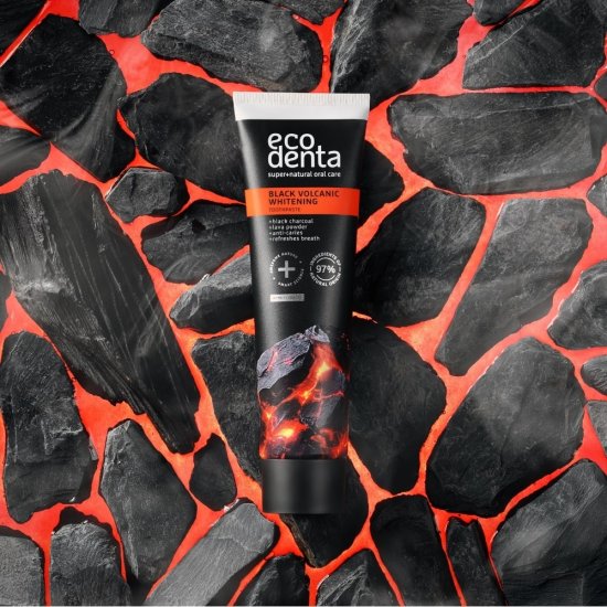 ECODENTA Black Volcanica Whitening bieliaca zubná pasta, 100ml