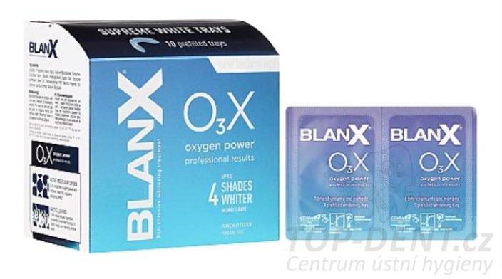 BlanX O3X Supreme bělící nosiče na zuby bez peroxidu, 10ks