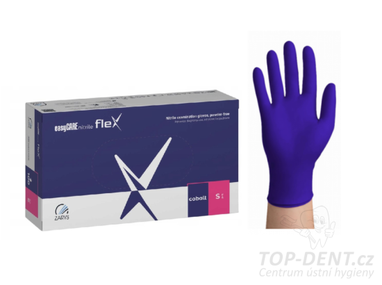 Zarys easyCARE FLEX nitrilové rukavice S (6-7) kobaltová modř, 100ks