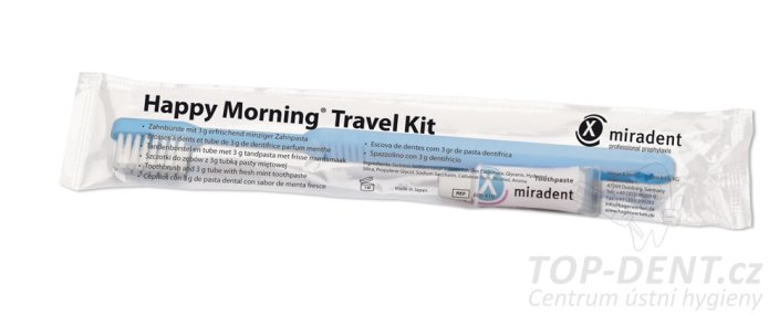 Miradent Travel Kit cestovní zubní kartáček + pasta, 50ks