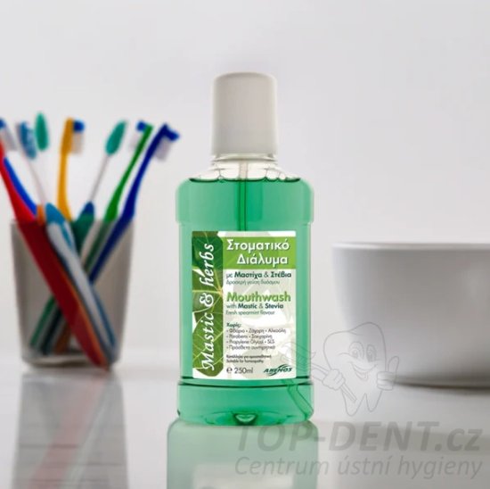 Masticha ústní voda se stévií a mátou, 250 ml