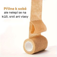 Samofixační bandáž - 5 cm x 4,5 m (růžová), 1 ks