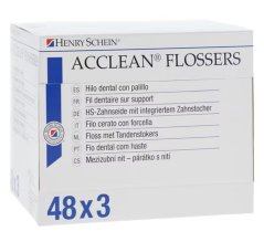 Acclean dentálny mečík s niťou (mint), 3x48ks