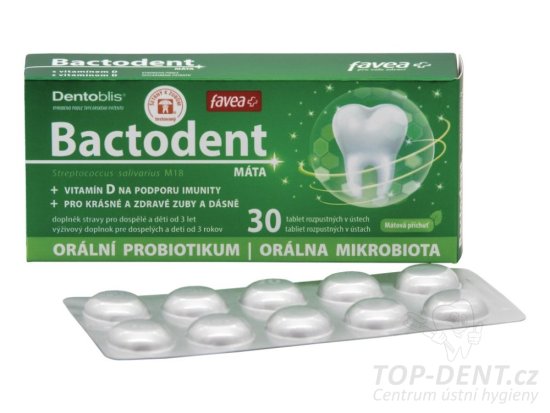 Favea Bactodent orální probiotikum (máta), 30ks