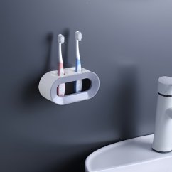 Nástěnný držák na elektrické kartáčky, 1 ks (bílá+šedá)