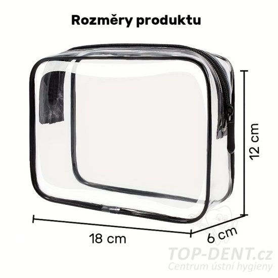Cestovní PVC taštička (transparent+černá)