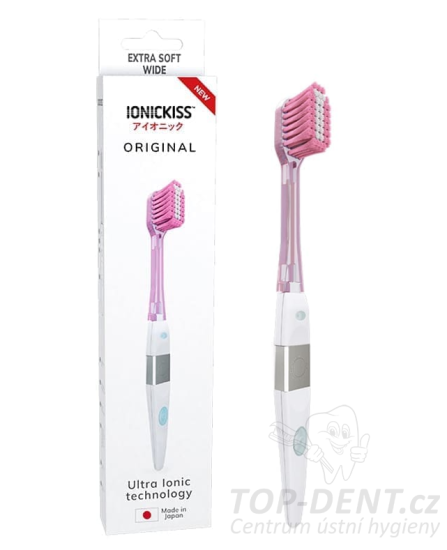 IONICKISS ORIGINAL zubní kartáček, Růžová hlavice EXTRA SOFT WIDE (kónická vlakna)