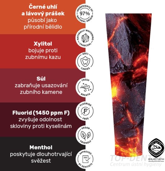 ECODENTA Black Volcanica Whitening bieliaca zubná pasta, 100ml