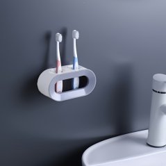 Nástenný držiak na elektrické kefky, 1 ks (biela+sivá)