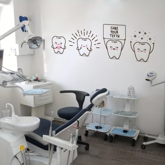 Samolepicí PVC nástěnná dekorace (zuby), 4 ks