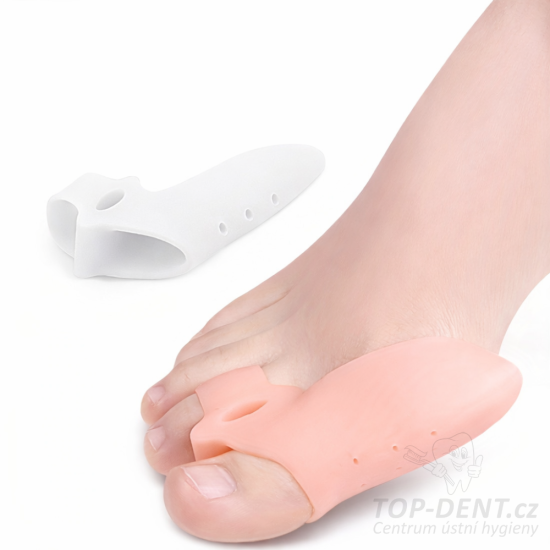 Gelový meziprstní korektor palce Hallux s bočním chráničem, 2 ks (bílý)