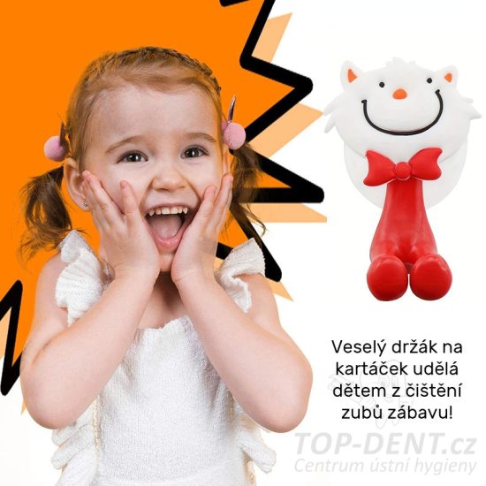 Držák na zubní kartáček - kočička, 1 ks