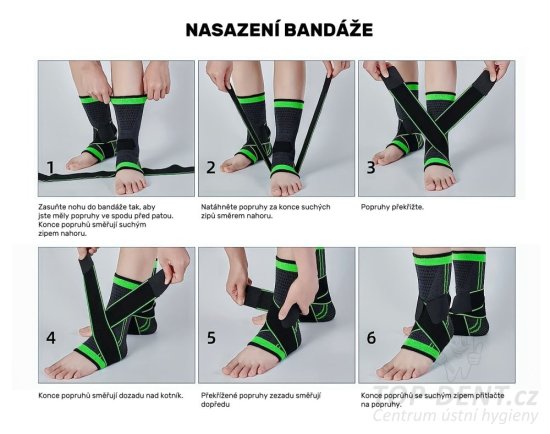 Kompresní bandáž na kotník (černá), 1 ks