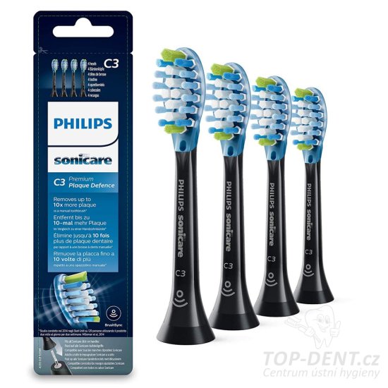 Philips Sonicare C3 Premium Plaque Defence HX9044/33 BLACK, 4ks