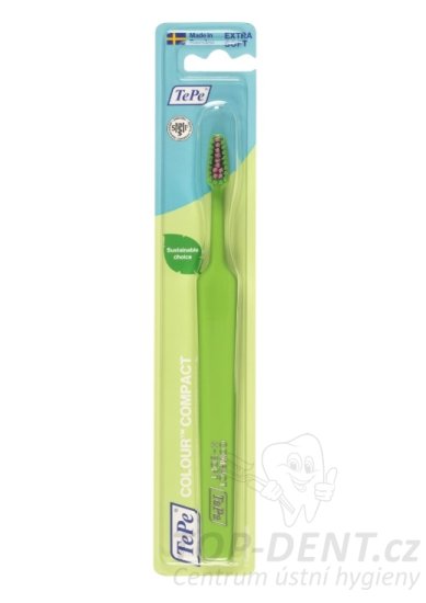 TePe Compact Colour X-SOFT zubní kartáček, zelený (blistr)