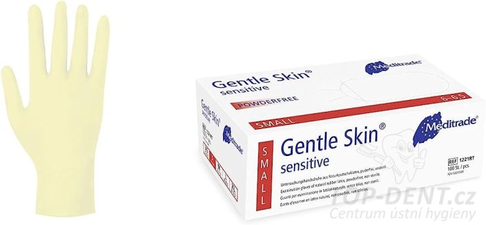 Meditrade Gentle Skin GRIP latexové nepudrované rukavice S 6-6,5, 100ks