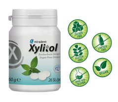 Miradent Xylitol Drops pastilky s xylitolem MINT, 26ks (60g)