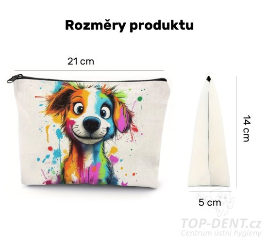 Toaletní taštička s motivem pejska, 1 ks