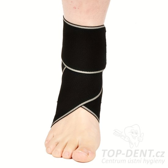 Stahovací bandáž protiskluzová na kotník (černá), 1 ks