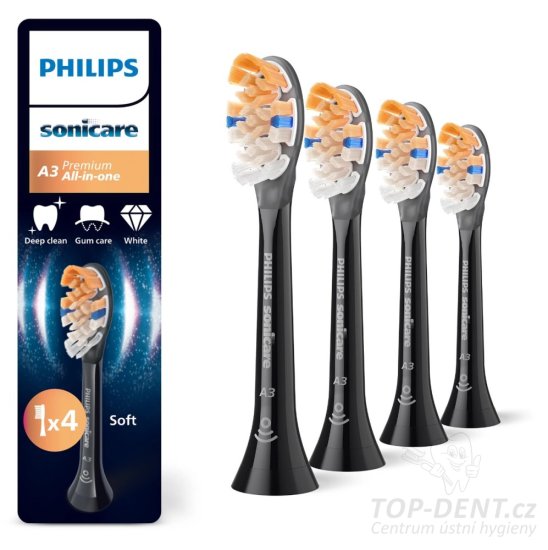 Philips Sonicare A3 Premium All-in-One HX9094/88 Black, 4ks