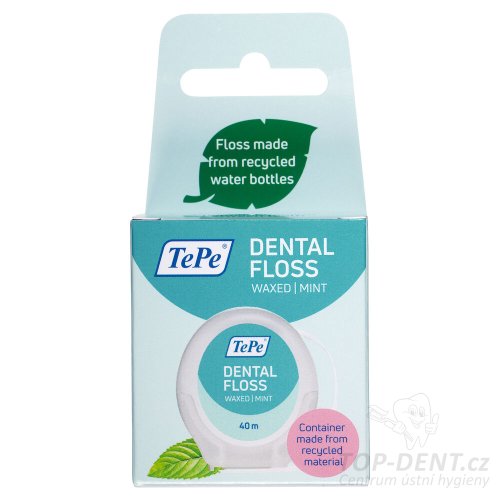 TePe Dental Floss zubní nit voskovaná (mint), 40m