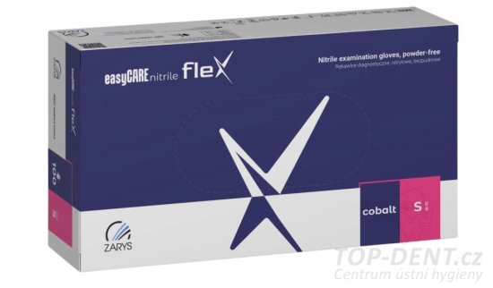 Zarys easyCARE FLEX nitrilové rukavice S (6-7) kobaltová modř, 100ks