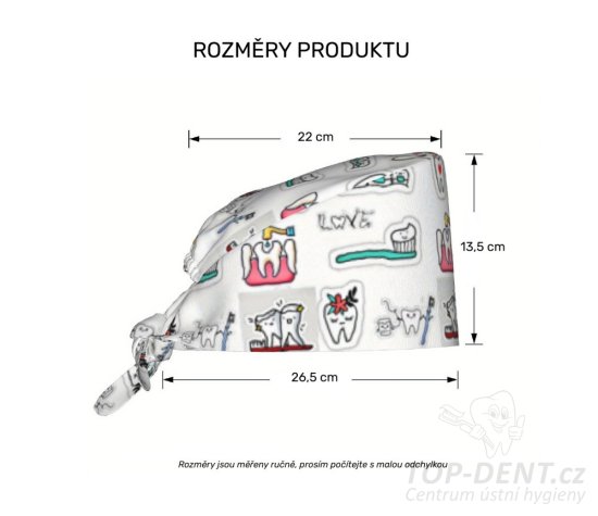 Lékařská čepice s potiskem, nastavitelná, 1 ks (vzor 3)