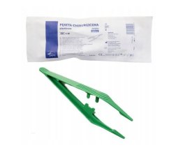 Zarys jednorázová plastová zelená pinzeta 13cm (sterilní), 1ks