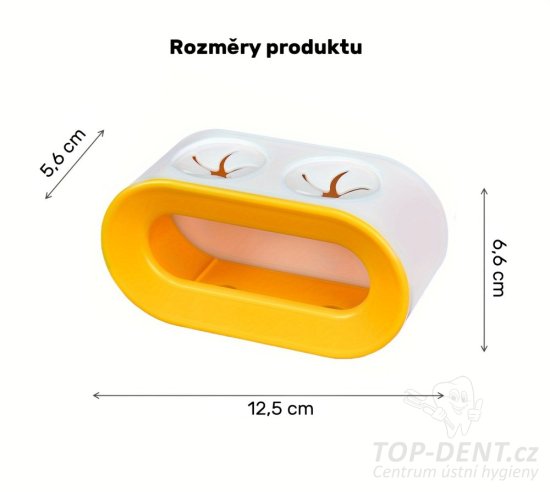 Nástěnný držák na elektrické kartáčky, 1 ks (bílá+žlutá)