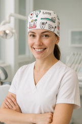 Lékařská čepice s potiskem, nastavitelná, 1 ks (vzor 3)