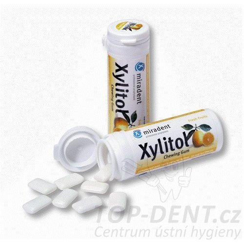Miradent Xylitol žvýkačky ovocná, 30ks
