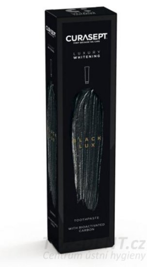 Curasept Black Luxury bělící zubní pasta s aktivním uhlím, 75ml + zubní kartáček