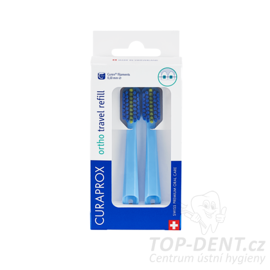 Curaprox Travel set ORTHO, náhradní hlavice, 2 ks