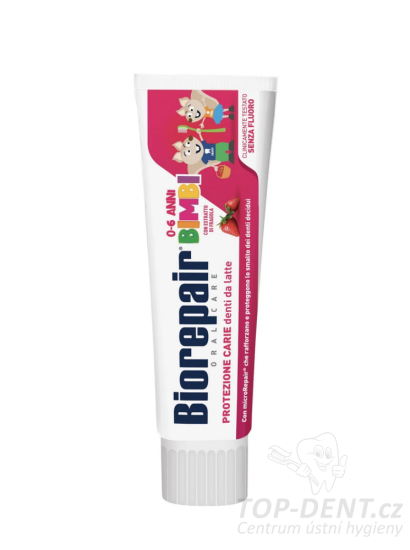 BioRepair Kids dětská zubní pasta bez fluoridů 0-6 let (jahoda), 50ml