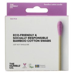 Humble vatové jednorázové bambusové tyčinky 7cm (růžové), 100 ks